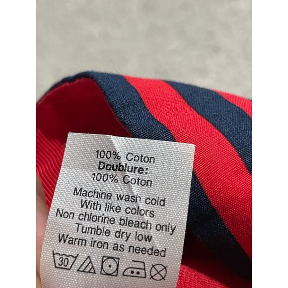 NWT J Crew Factory Pleated Knee Length Skirt Womens 6 Red Striped 09357 MSRP $70 - Picture 7 of 9